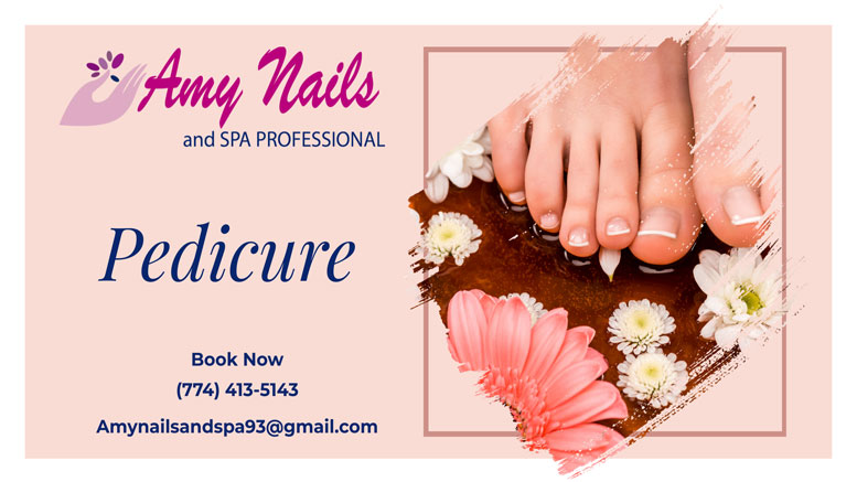 Pamper your feet with the exceptional pedicure care at Amy Nails E Spa Professional